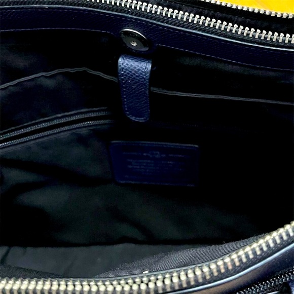 Coach Metropolitan Perry Blue Leather Laptop Bag Large - Picture 13 of 16